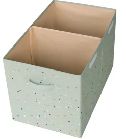 Bokse Og Kasser*3 Sprouts Opbevaringskasse m. Låg- 63x38x39 cm - Terrazzo/Grøn