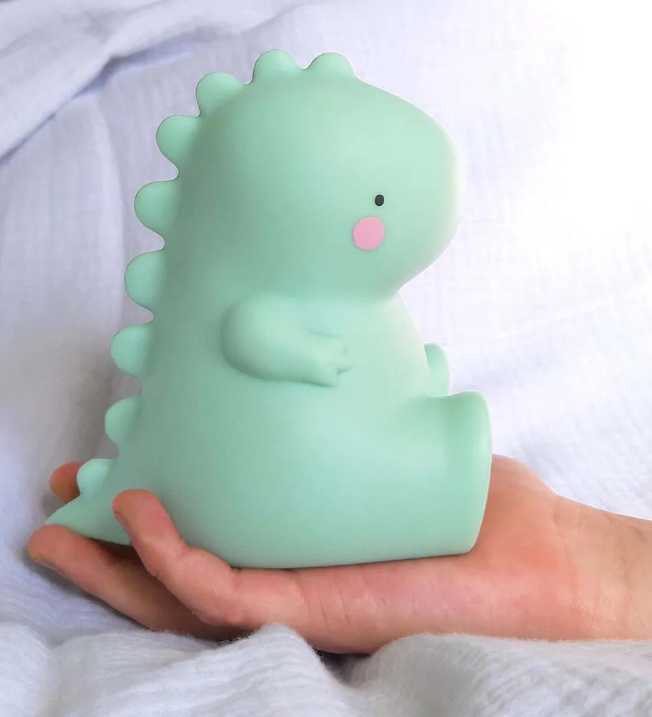 Natlamper|Fritstående Lamper*A Little Lovely Company Lampe - 12,5 cm - T-Rex - Grøn