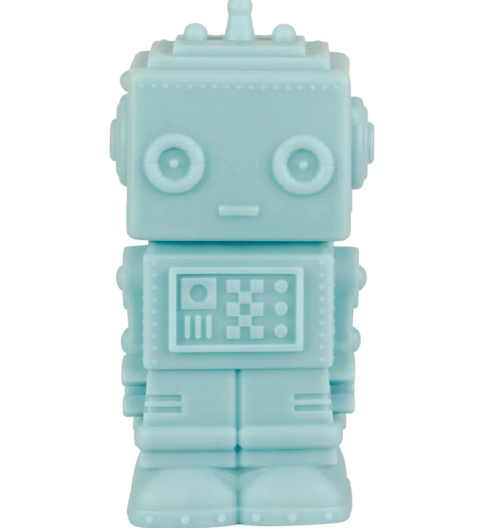 Natlamper|Fritstående Lamper*A Little Lovely Company Lampe - 14 cm - Robot - Smoky Blue