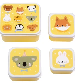 Madkasser*A Little Lovely Company Madkassesæt - 4 stk - Animal Friends