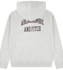 Børn Abercrombie & Fitch Hættetrøje - Lysegråmeleret m. Print