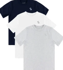 Børn Abercrombie & Fitch T-shirts - 3-pak - Navy Blazer/Hvid/Gråmeler