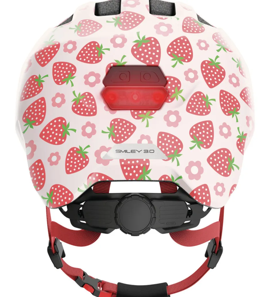 Børn Abus Cykelhjelm - Smiley 3.0 Led - Rose Strawberry
