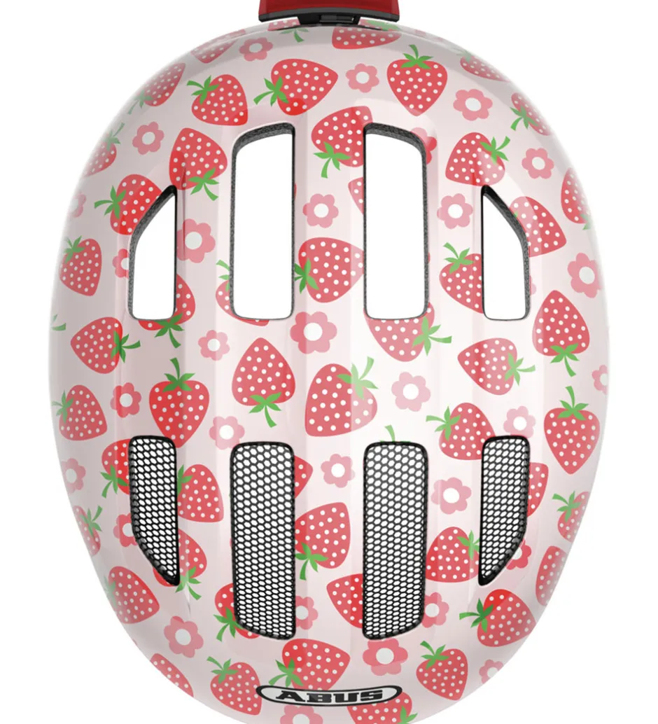 Børn Abus Cykelhjelm - Smiley 3.0 Led - Rose Strawberry