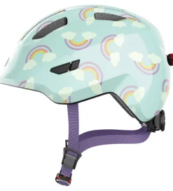 Børnesikkerhed|Cykelhjelme*Abus Cykelhjelm - Smiley 3.0 Led - Blue Rainbow