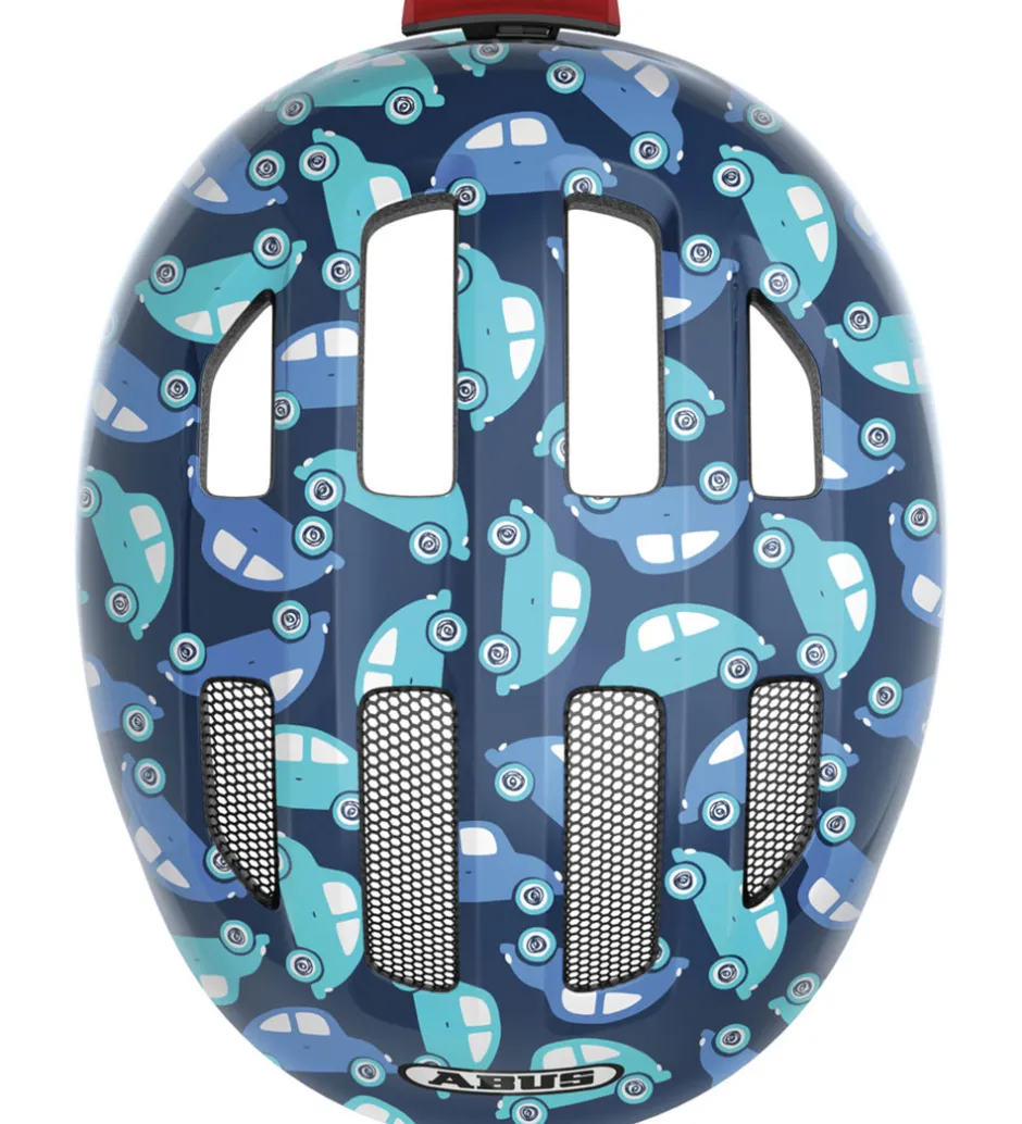 Børnesikkerhed|Cykelhjelme*Abus Cykelhjelm - Smiley 3.0 Led - Blue Car