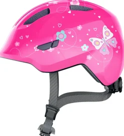 Børn Abus Cykelhjelm - Smiley 3.0 - Pink Butterfly