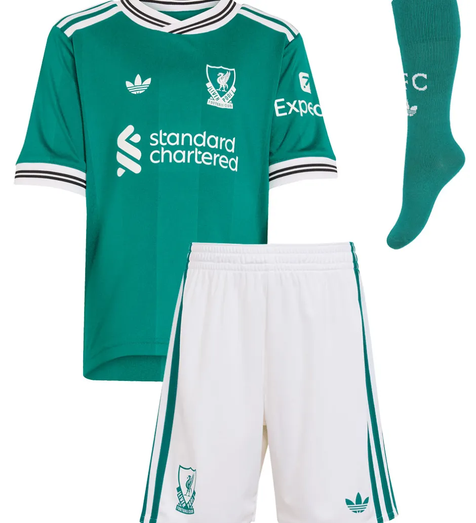 Fodboldtrøjer|Fodboldshorts*adidas Originals Fodboldsæt - Liverpool 25/26 3. sæt - Sea Green