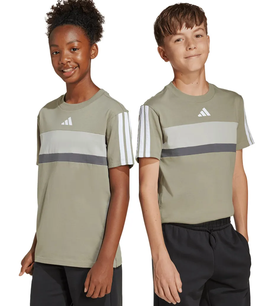 T-Shirts*adidas Performance T-Shirt - J 3S TIB T - SILPEB/METGRY/GRESIX