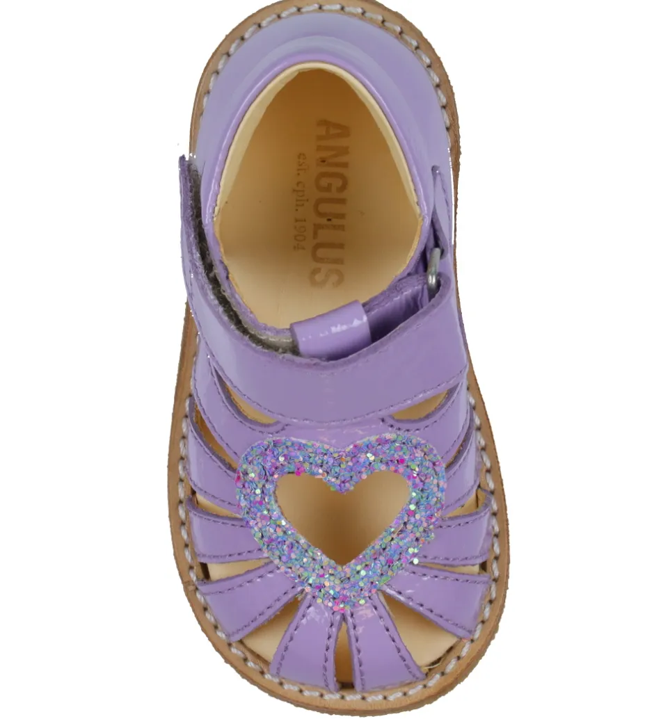 Angulus Sandaler Hjertesandal - Lilac/Confetti Glitter