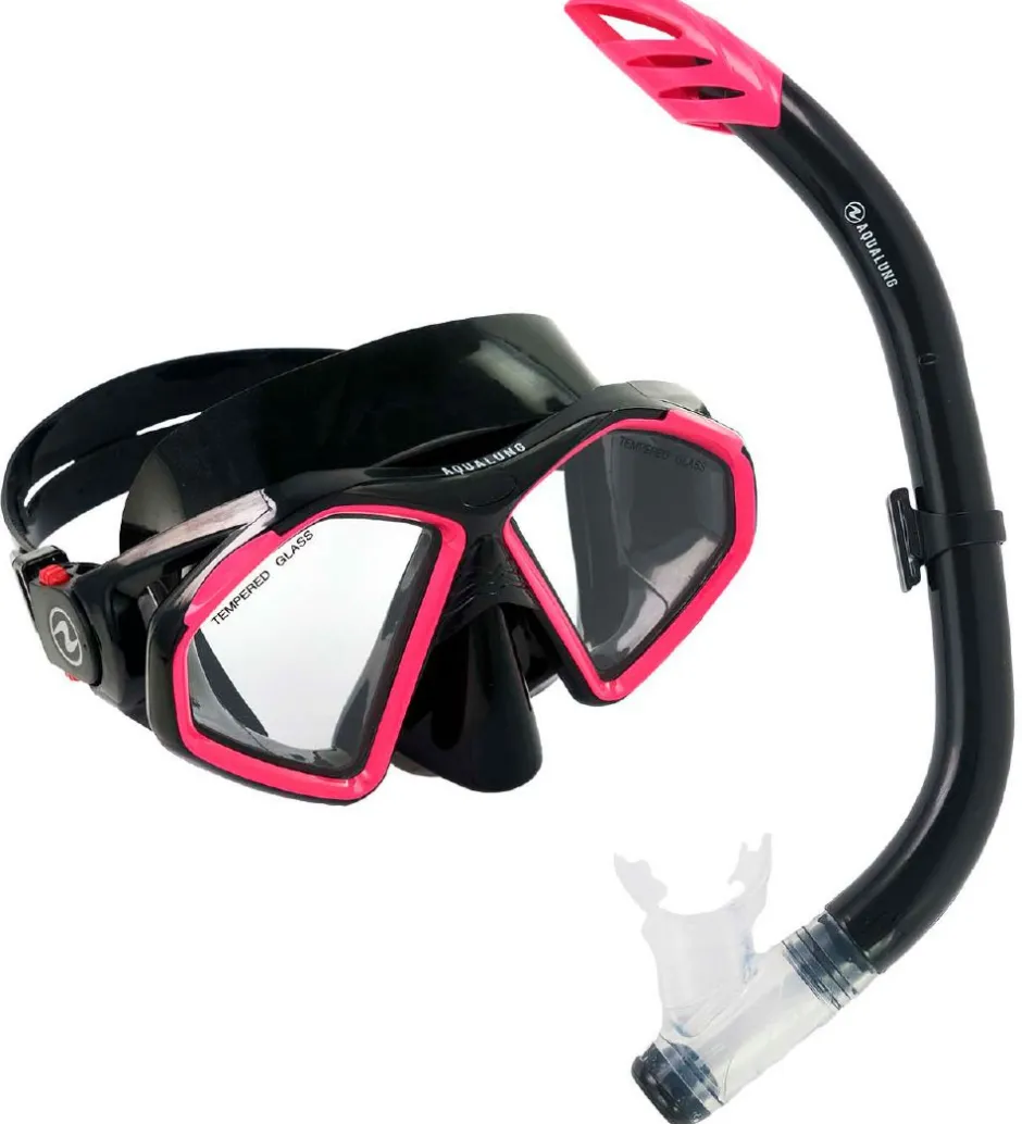 Dykkermasker|Snorkling*Aqua Lung Snorkelsæt - Adult - Combo Hawkeye/Pike - Sort/Pink