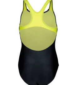 Børn Arena Badedragt - Dim Light - Sort/Artic Lime