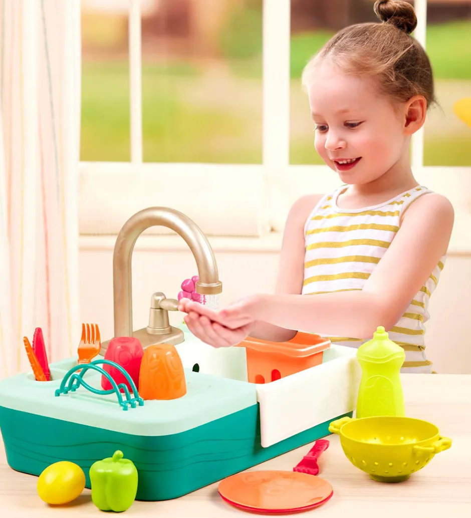 Legekøkken Og Legemøbel*B. toys Legekøkken - Køkkenvask m. Vand - 18 Dele