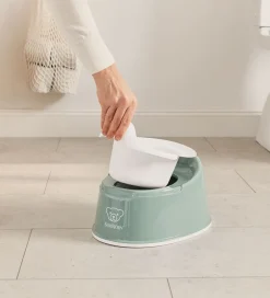 Potter Og Toilethjælp*BabyBjörn Potte - Grågrøn/Hvid