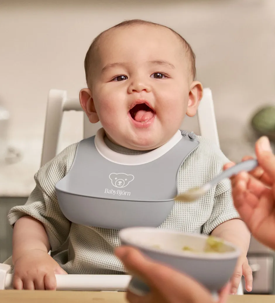 Spisesæt|Hagesmække*BabyBjörn Spisesæt - 3 Dele - Grå