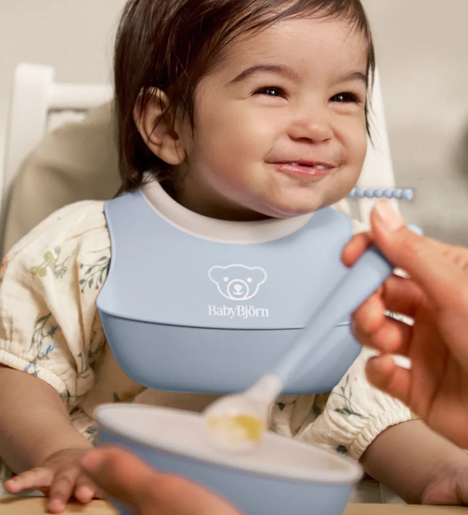 Spisesæt|Hagesmække*BabyBjörn Spisesæt - 3 Dele - Pastelblå
