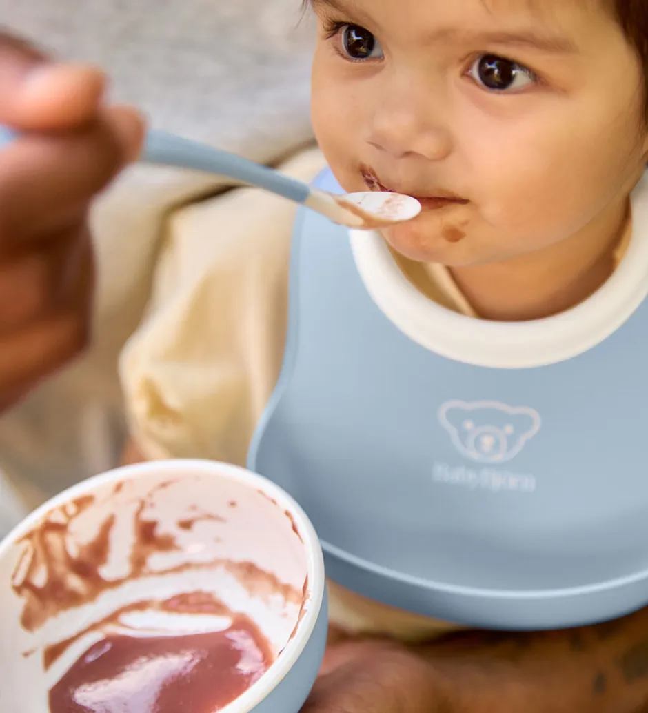 Spisesæt|Hagesmække*BabyBjörn Spisesæt - 3 Dele - Pastelblå