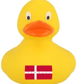 Badelegetøj*Badeand - Gul And m. Dansk Flag