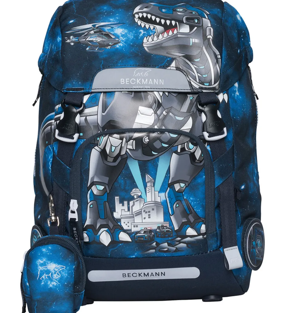 Beckmann Skoletaske - Classic - Tech Rex - Sort
