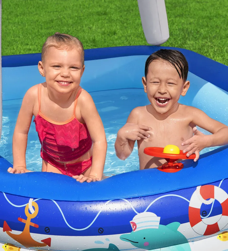 Vandleg|Badebassin*Bestway Badebassin m. Skygge - 213 x 155 cm - Sea Captain