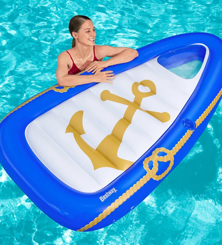 Strandlegetøj|Badedyr*Bestway Flyder - 190x107cm - Nautical Paradise Boat Lounge
