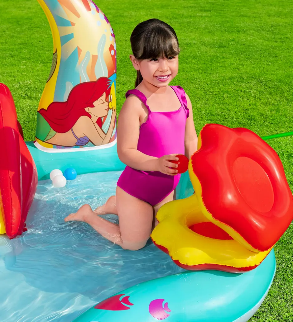 Vandleg|Badebassin*Bestway Legebassin - 221x193x117 cm - Disney - Den Lille Havfrue