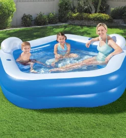 Badebassin*Bestway Oppustelig Badebassin - 213x206 cm - Family Fun