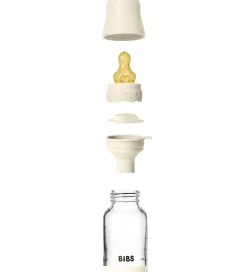 Sutteflasker|Amning*BIBS Boheme Sutteflaske - 120 ml - Glas/Naturgummi - Ivory