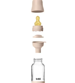 BIBS Boheme Sutteflaske - 120 ml - Glas/Naturgummi - Blush