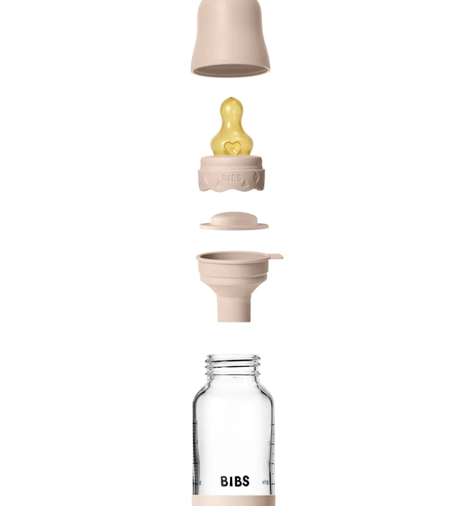 BIBS Boheme Sutteflaske - 120 ml - Glas/Naturgummi - Blush