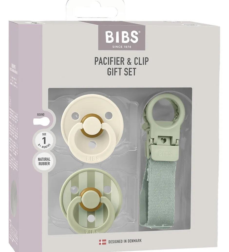Sutter*BIBS Colour Gavesæt - Sutter/Suttesnor - Str. 1 - Sage