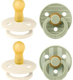 BIBS Colour Sutter - 4-pak - Str. 1 - Ivory/Vanilla/Sage