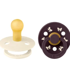 Sutter*BIBS Colour Sutter - Str. 1 - 2-pak - Holiday Bow - Ivory/Plum