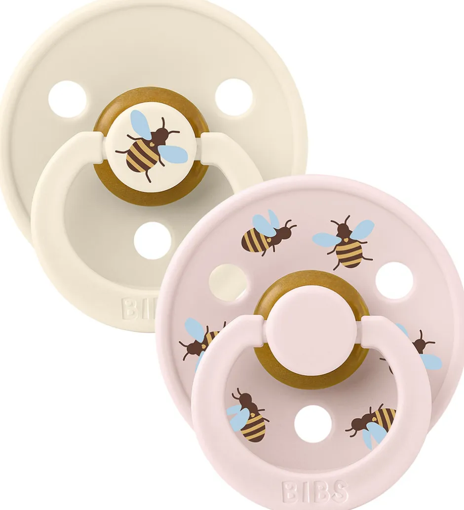 BIBS Colour Sutter - Str. 1 - 2-pak - Rund - Ivory Mix