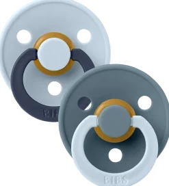BIBS Colour Sutter - Str. 1 - 2-pak - Rund - Baby Blue Petrol