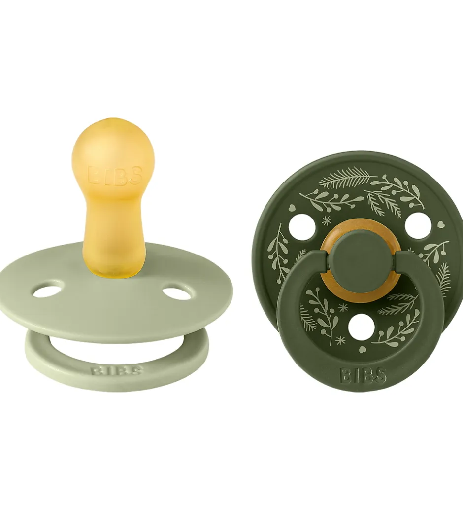 Sutter*BIBS Colour Sutter - Str. 2 - Rund - 2-pak - Leaf - Sage/Hunter