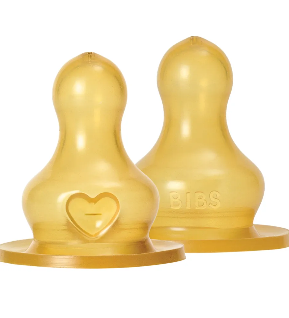 Sutteflasker|Amning*BIBS Flaskesut - 2-pak - Fast Flow - Naturgummi