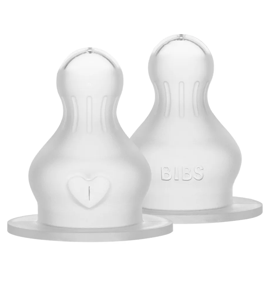 Sutteflasker|Amning*BIBS Flaskesut - 2-pak - Medium Flow - Silicone
