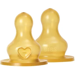 BIBS Flaskesut - 2-pak - Medium Flow - Naturgummi