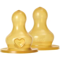 Sutteflasker|Amning*BIBS Flaskesut - 2-pak - Slow Flow - Naturgummi