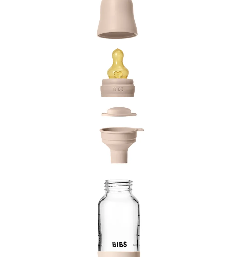 Sutteflasker|Amning*BIBS Sutteflaske - 120 ml - Glas/Naturgummi - Blush