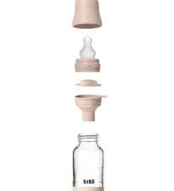 Sutteflasker|Amning*BIBS Sutteflaske - 120 ml - Glas/Silikone - Blush