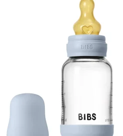 Sutteflasker|Amning*BIBS Sutteflaske - 120 ml - Glas/Naturgummi - Baby Blue