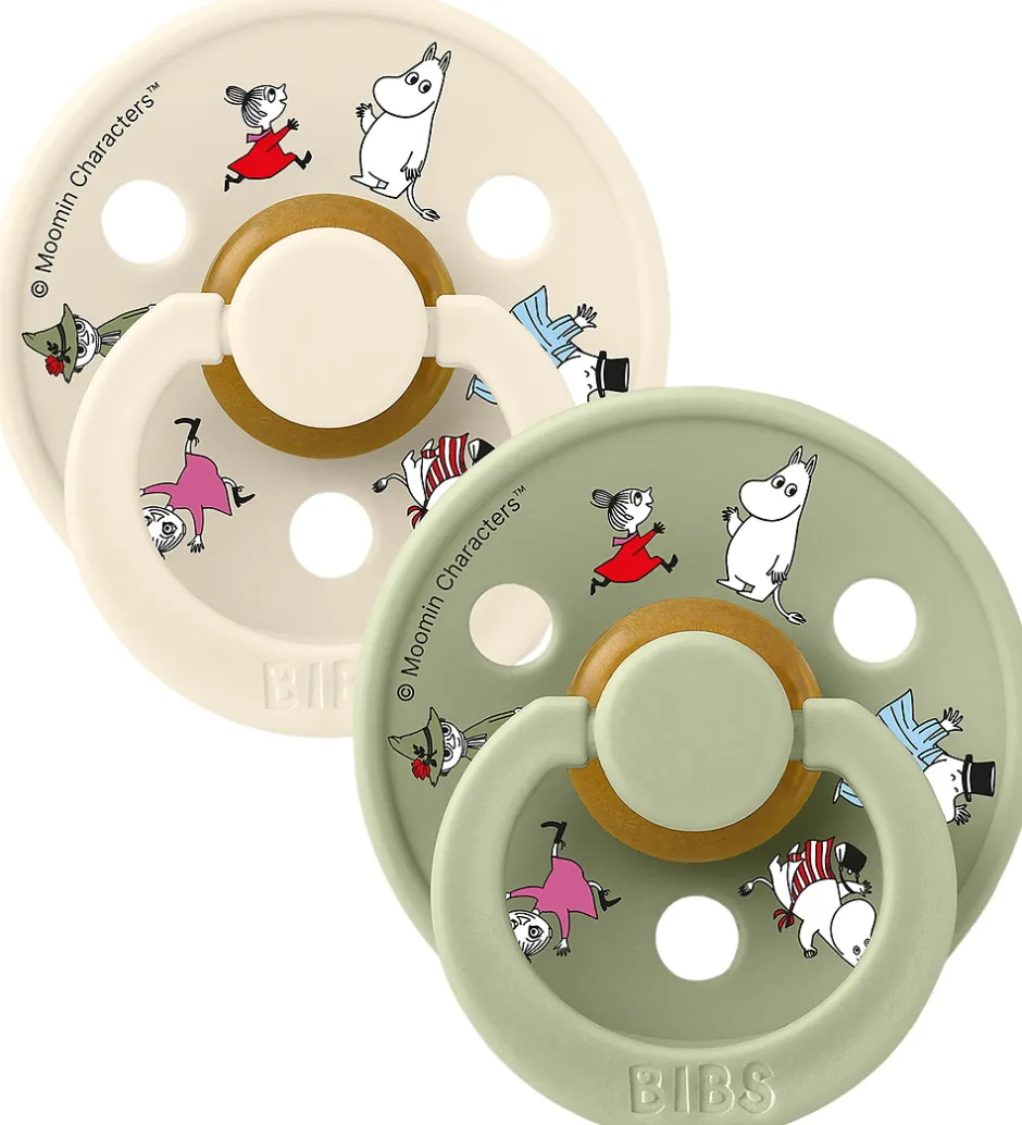 Sutter*BIBS x Moomin Colour Sutter - Str. 2 - 2-pak - Ivory Mix