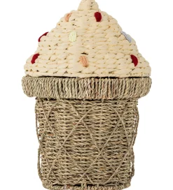 Kurve|Opbevaring*Bloomingville Kurv m. Låg - 28x41 cm - Cillie - Isvaffel