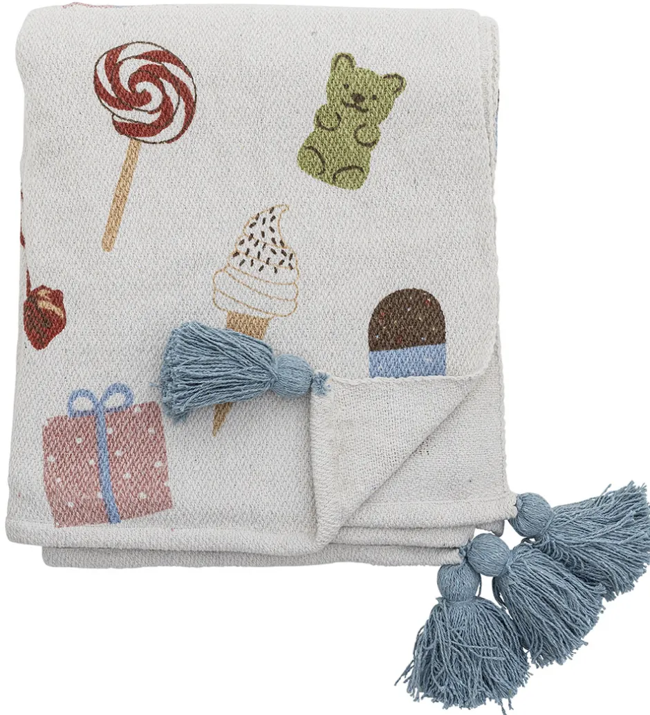 Børn Bloomingville Mini Tæppe - 160x130 cm - Sweets Plaid - Nature