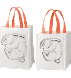 Bloomingville Opbevaringsposer - 2 stk - 30/40 cm - Hvid/Koral m