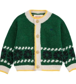 Striktrøjer*Bobo Choses Cardigan - Strik - Kaleidoscope Jacquard - Grøn