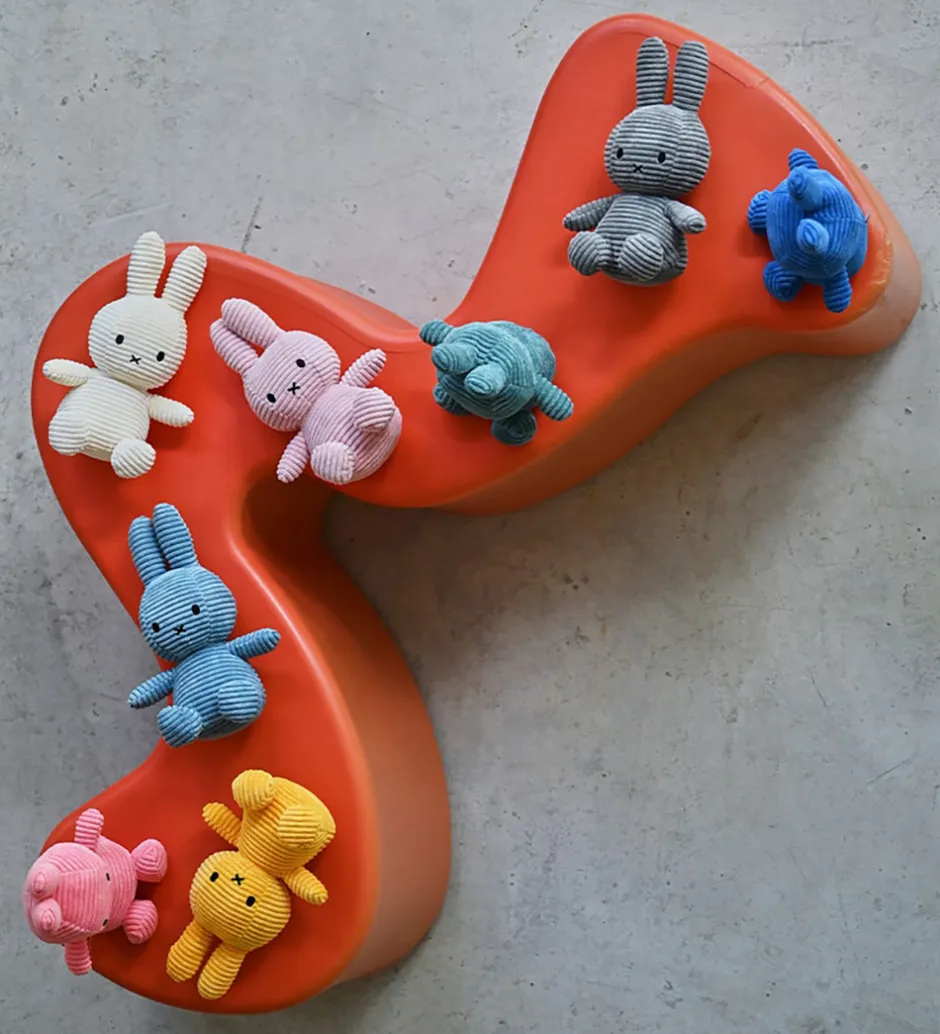 Bamser*Bon Ton Toys Bamse - 23 cm - Miffy ECO Corduroy - Grey