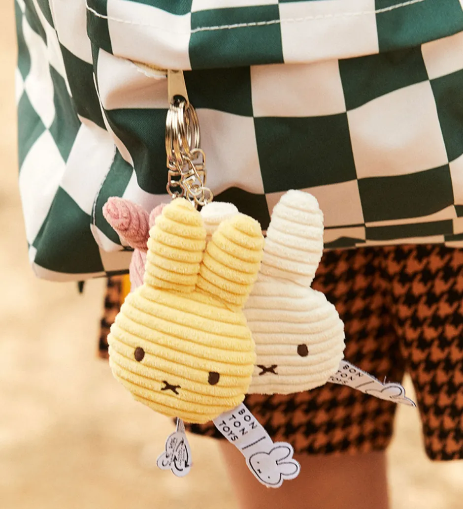 Nøgleringe*Bon Ton Toys Nøglering - 10 cm - Miffy Flat Keychain Corduroy -